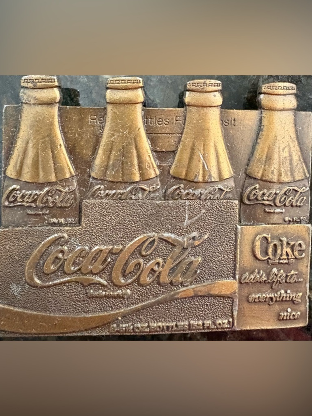 Coca-Cola Brass Bergamot Brass Works 1978 Bottle Crate Belt Buckle